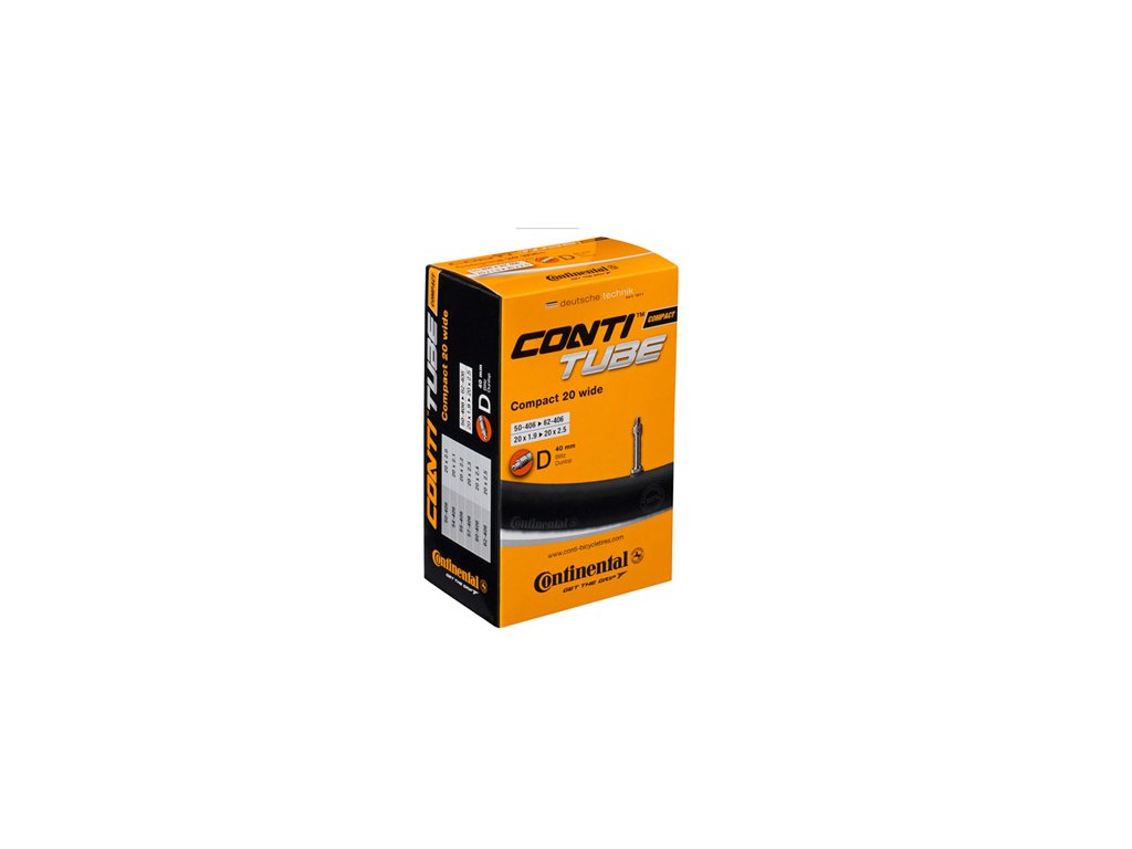 Continental Compact 20 wide 20" 20x1,9 - 20x2,5 (50-406 -> 62-451) Autoventil 34 mm