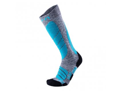 UYN SKI PRO RACE SOCKS LADY G767 GREY MELANGE/TURQUOISE