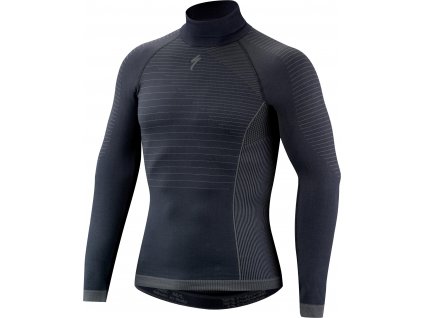 SPECIALIZED Seamless Ls Layer With Roll Neck Dark Gray