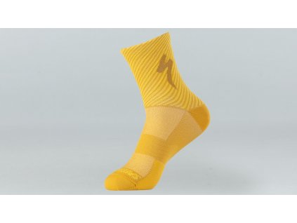 SPECIALIZED Soft Air Road Mid Sock Brassy Yellow/Golden Yellow Stripe