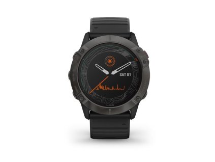 GARMIN fénix 6X Pro Solar Titanium Carbon Gray DLC Black band