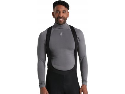 SPECIALIZED Men's Seamless Roll Neck Long Sleeve Base Layer Grey