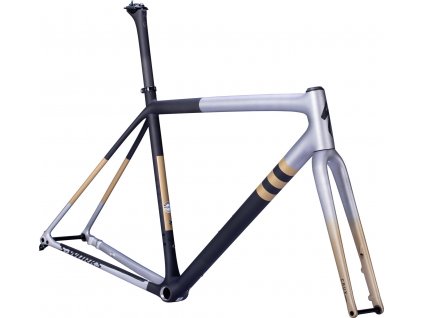 SPECIALIZED S-Works Crux Frameset Satin Brushed Liquid Silver/Gloss Black/Smoke Marble/Gold Diamond Dust