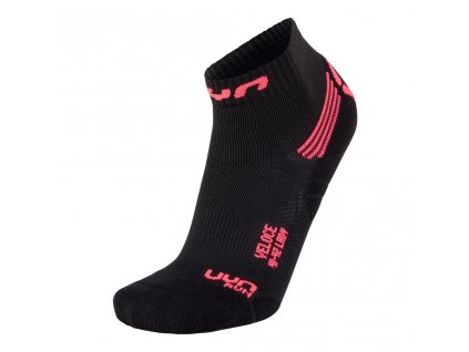 UYN RUN LADY VELOCE SOCKS BLACK/CORAL FLUO