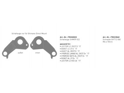 Koncovka Ramu FRHG0022 Shimano Direct Mount