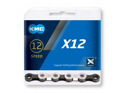 Reťaz KMC X12 Silver/Black 12 Speed 126 clankov
