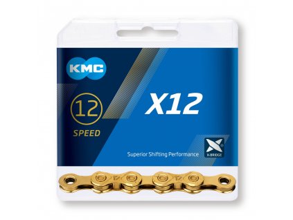 Reťaz KMC X12 Gold Ti-N 12 Speed 126 článkov