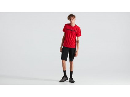 SPECIALIZED Men's Wordmark Short Sleeve T-Shirt Flo Red