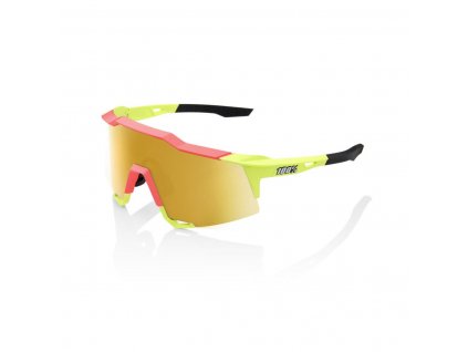 100% SPEEDCRAFT - Matte Washed Out Neon Yellow - Flash Gold Mirror Lens  Športové cyklistické okuliare