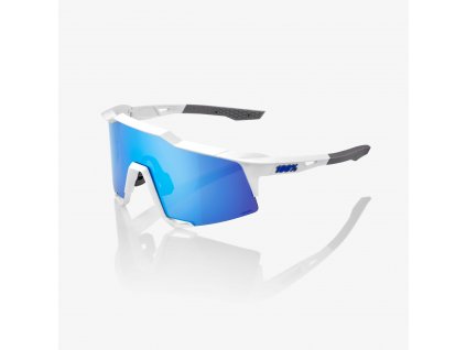 100% SPEEDCRAFT - Matte White - HiPER Blue Multilayer Mirror Lens  Športové cyklistické okuliare