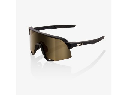 100% S3 - Soft Tact Black - Soft Gold Mirror Lens Športové cyklistické okuliare