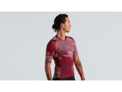 SPECIALIZED Men's SL Blur Short Sleeve Jersey Maroon