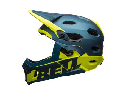 BELL Super DH Spherical Mat/Glos Blue/Hi-Viz  Cyklistická prilba