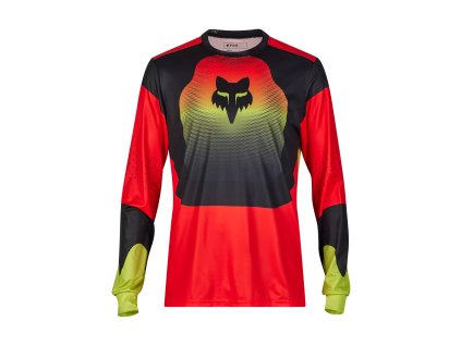 FOX Ranger Revise Long Sleeve Jersey Red/Yellow  Cyklistický dres s dlhým rukávom