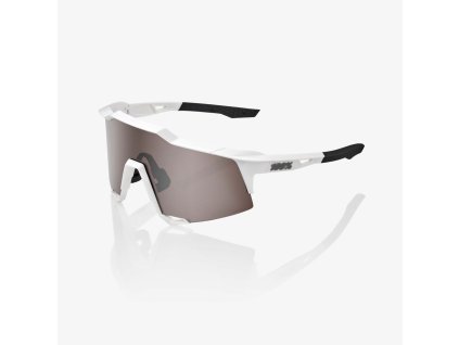 100% SPEEDCRAFT - Matte White - HiPER Silver Mirror Lens  Športové cyklistické okuliare