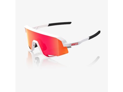 100% SLENDALE - Soft tact White - HiPER Red Multilayer Mirror Lens  Športové cyklistické okuliare