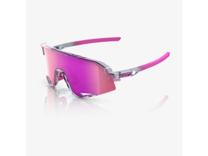 100% SLENDALE - Polished Translucent Grey - Purple Multilayer Mirror Lens  Športové cyklistické okuliare