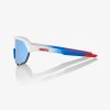 100% S2 - TotalEnergies Team Matte White / Metallic Blue HiPER® Blue Multilayer Mirror Lens  Športové cyklistické okuliare