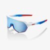 100% S2 - TotalEnergies Team Matte White / Metallic Blue HiPER® Blue Multilayer Mirror Lens  Športové cyklistické okuliare