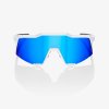 100% SPEEDCRAFT - Matte White - HiPER Blue Multilayer Mirror Lens  Športové cyklistické okuliare