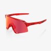 100% S3 LE - Peter Sagan - Gloss Translucent Red / Hiper Red Mirror lens  Športové cyklistické okuliare