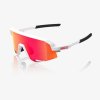 100% SLENDALE - Soft tact White - HiPER Red Multilayer Mirror Lens  Športové cyklistické okuliare