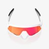 100% SLENDALE - Soft tact White - HiPER Red Multilayer Mirror Lens  Športové cyklistické okuliare