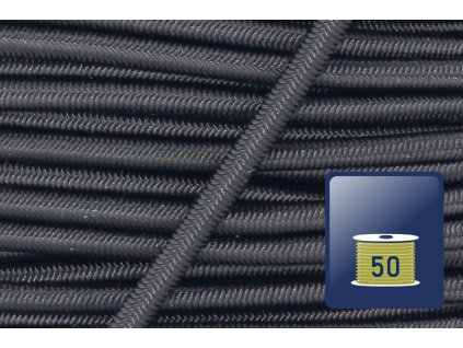 Shockcord 3mm-Black-cívka 50m