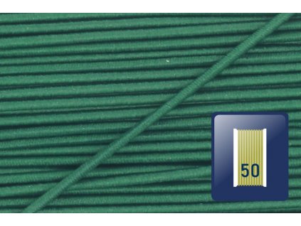 Klobouková guma 1,4mm-tartan.zelená-karta 50m