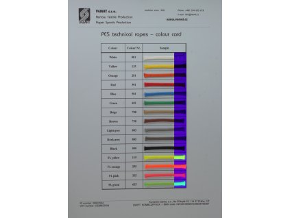 Barevnice PES technických šňůr