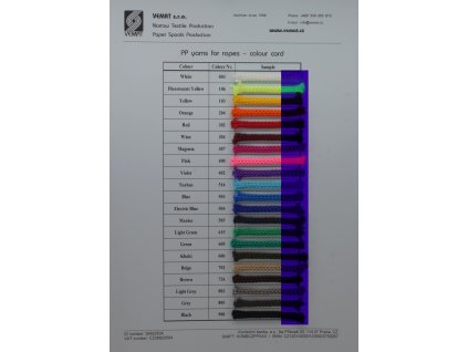 Barevnice PP technických šňůr