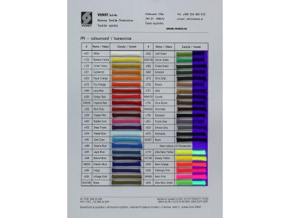Barevnice PA technických šňůr - paracord barevnice
