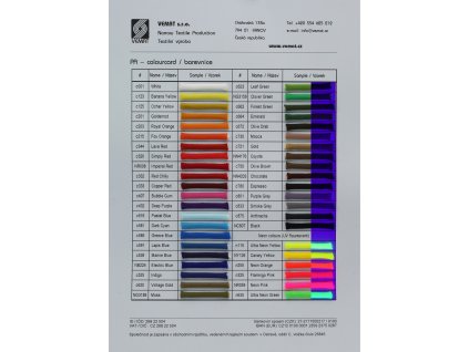 Barevnice PA technických šňůr - paracord barevnice