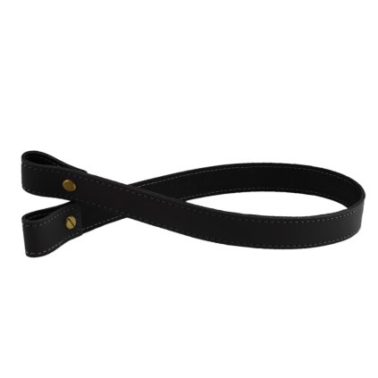 Sada kožený popruh prošívaný 62 cm š. 2 cm černý s nýtkem staromosaz