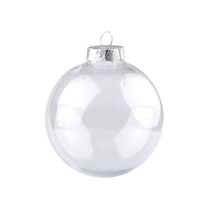 Baňka k dozdobení 8 cm 2 ks stříbrná