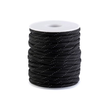 Paracord šňůra s reflexní nití 4 mm černá