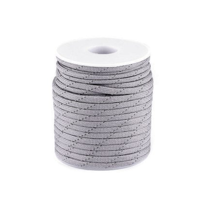 Paracord šňůra s reflexní nití 4 mm šedá