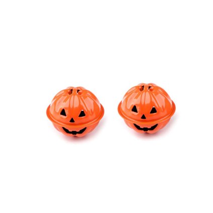 Rolnička dýně halloween 30 mm oranžová 2 ks