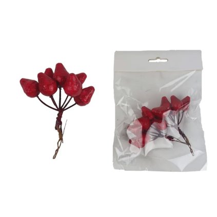 Dekorační větvičky s bobulemi tmavě červené