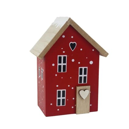 Dekorace domeček červený malý