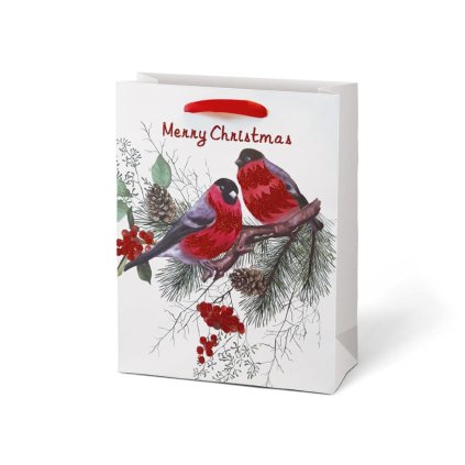 Dárková taška 180×230×90 mm Merry Christmas ptáčci 5252712