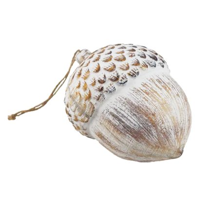 Dekorace žalud k zavěšení 12,5 x 12,5 x 17 cm