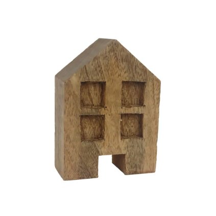 Dekorace domeček 7 x 3,3 x 10 cm mangové dřevo