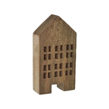 Dekorace domeček 8 x 3,3 x 15 cm mangové dřevo