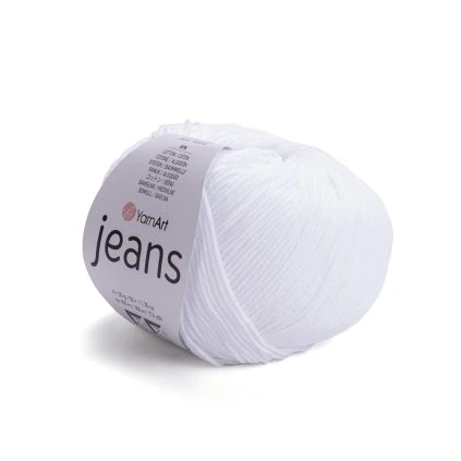 příze YarnArt Jeans 62 bílá