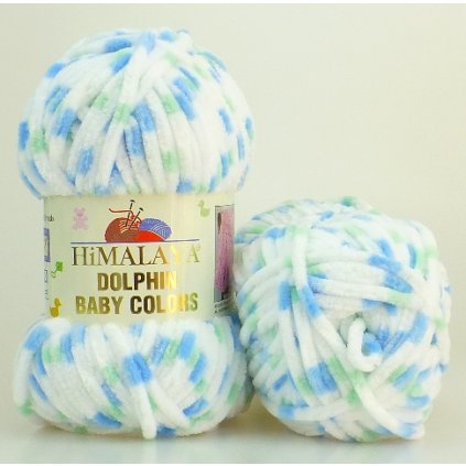 příze Dolphin Baby Colors 80409 bílá, zelená, modrá