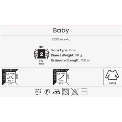 příze Baby 10119 růžová