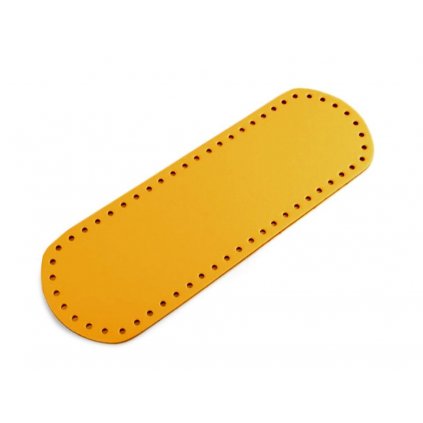 Koženkové dno na kabelku 10 x 30 cm hořčicově žluté