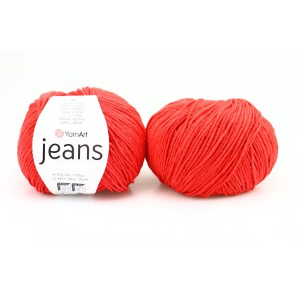 příze YarnArt Jeans 90 červená