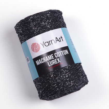 Macrame Cotton Lurex 723 černá se stříbrnou nitkou